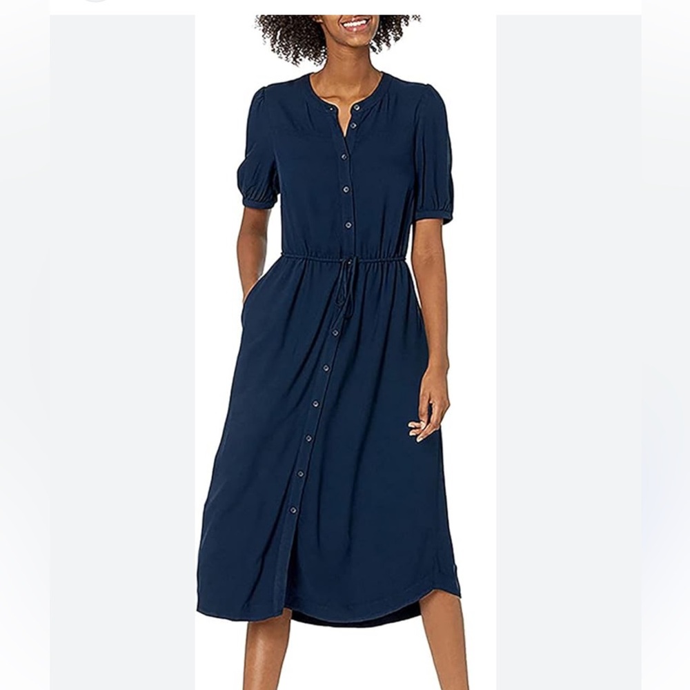 4 for $25!  Elegant Navy Button-Down Dress